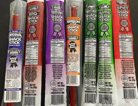 assortment of snack sticks