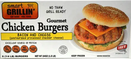 Smart Grillin' bacon and cheese Chicken Burgers