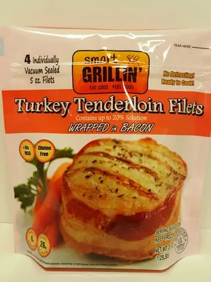 turkey tenderloin filets wrapped in bacon