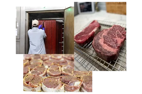 bacon-wrapped steak smoked sausage, and steaks