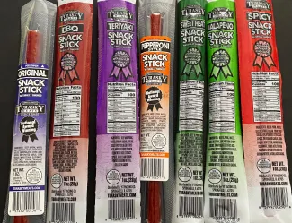assortment of snack sticks